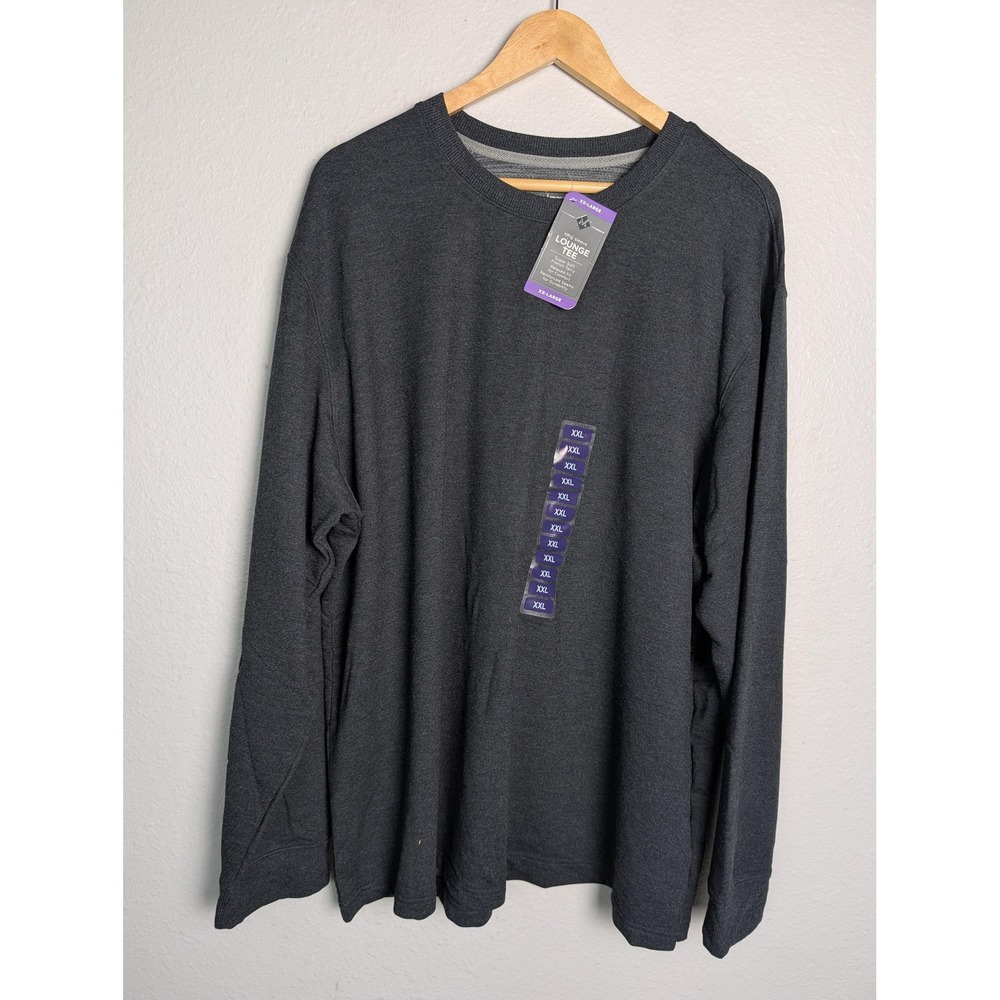 Member's Mark PJ Top Men XL Gray Soft Long Sleeve Lounge‎ Tee Sleep Shirt 340